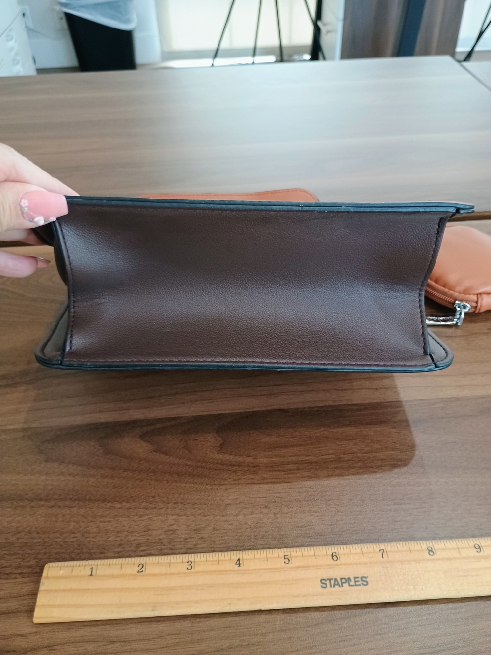 Tan Structured Mini Top-Handle Bag - Picture 10 of 10